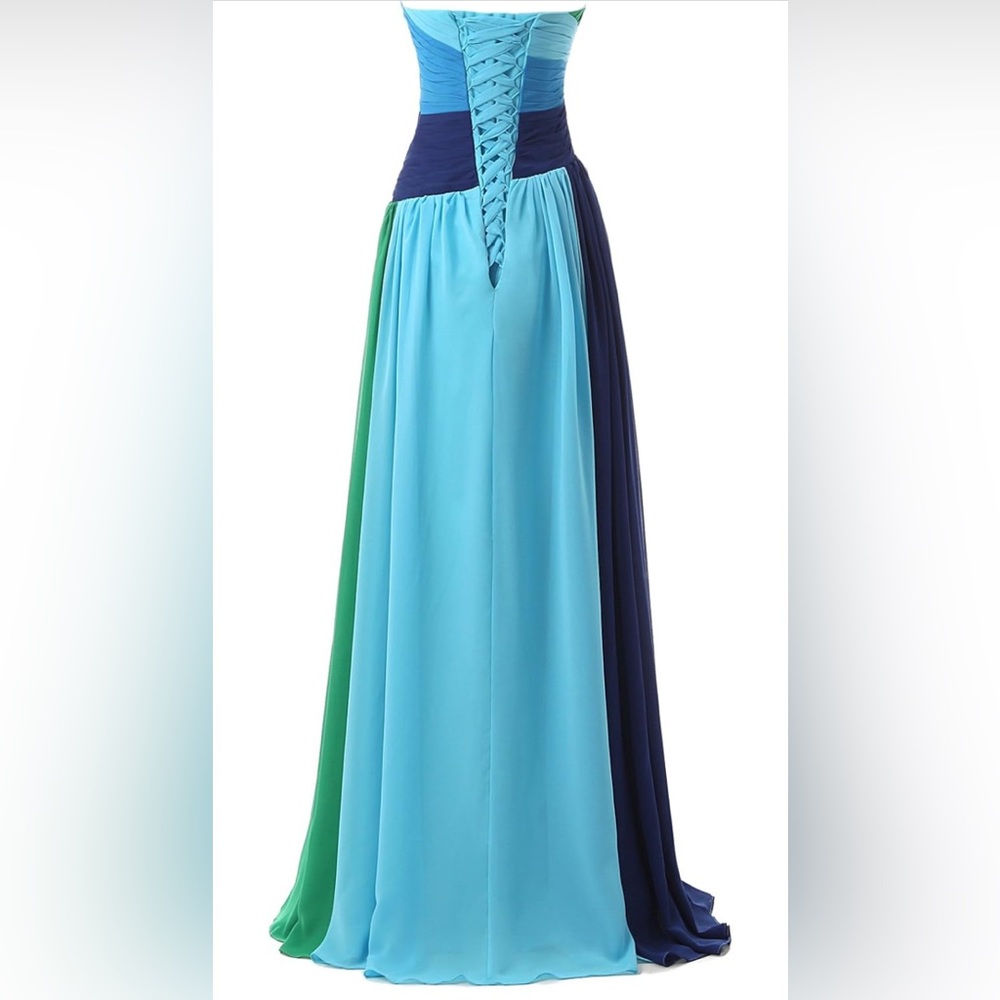 BELLE HOUSE Women’s Long Ombre Dress Chiffon Ball Gown - Picture 4 of 6